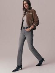 Grey Slim Mid Rise Stretch Jeans - Image 1 of 9