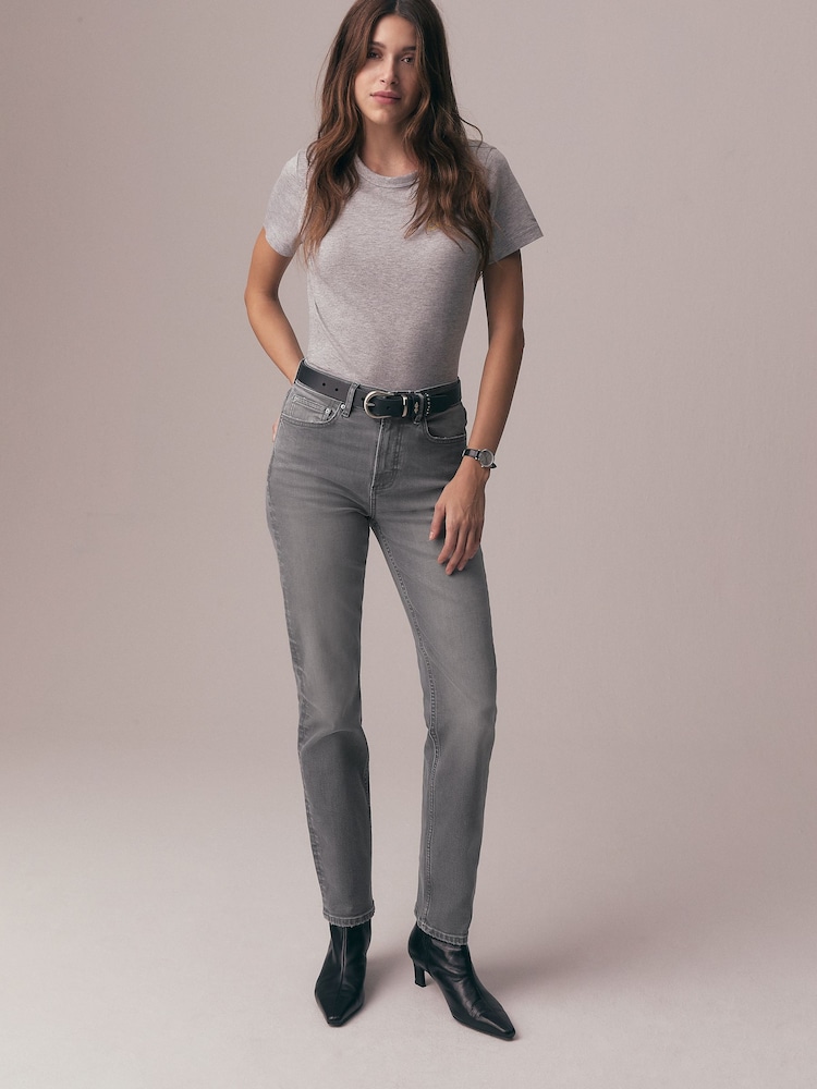 Grey Slim Mid Rise Stretch Jeans - Image 2 of 9