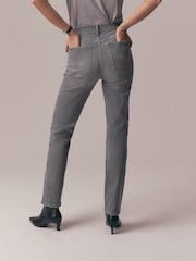 Grey Slim Mid Rise Stretch Jeans - Image 4 of 9