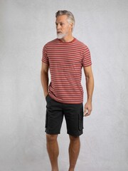 Weird Fish Red Steve Textured Stripe T-Shirt - Image 3 of 6