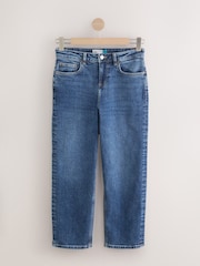 Denim Dark Blue Mid Rise Ankle Length Stretch Straight Jeans - Image 6 of 9