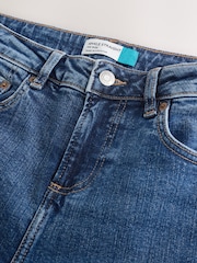 Denim Dark Blue Mid Rise Ankle Length Stretch Straight Jeans - Image 7 of 9