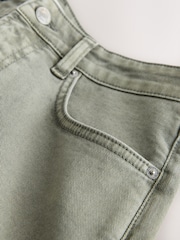 Sage Green Mid Rise Ankle Length Stretch Straight Jeans - Image 7 of 8