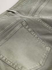 Sage Green Mid Rise Ankle Length Stretch Straight Jeans - Image 8 of 8