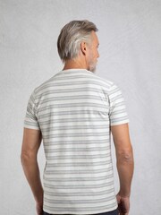 Weird Fish Grey Steve Textured Stripe T-Shirt - Image 2 of 6