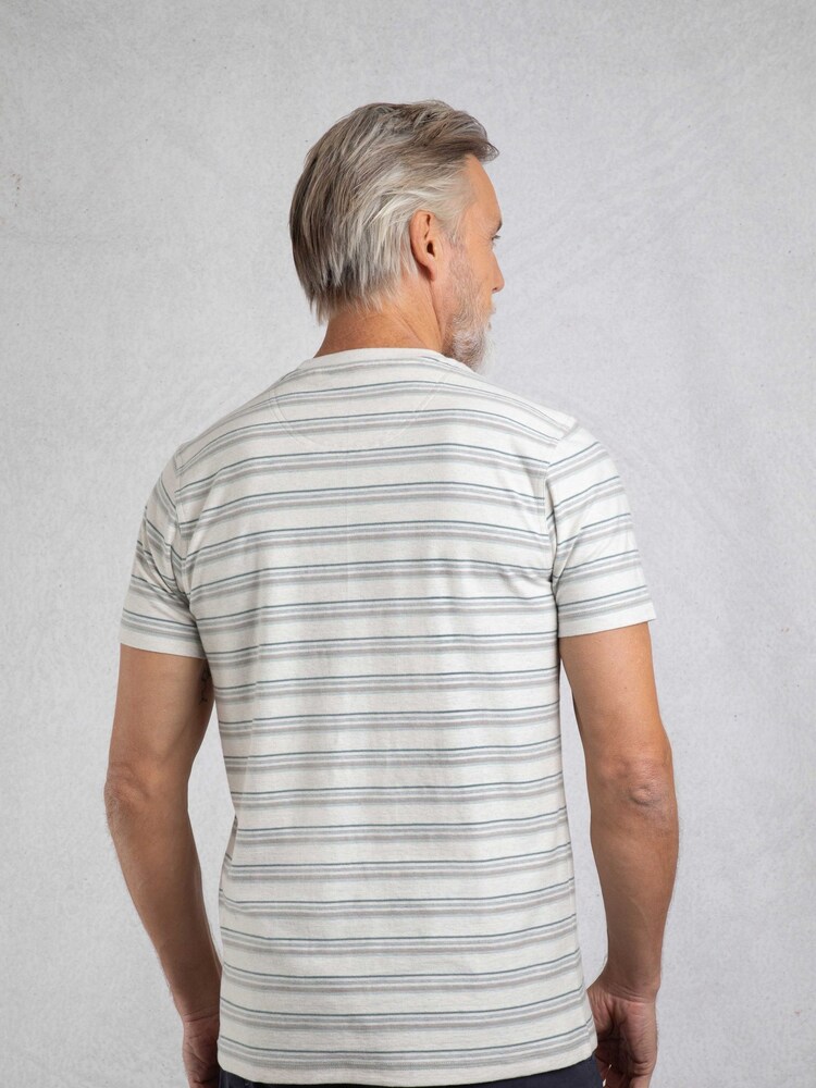 Weird Fish Grey Steve Textured Stripe T-Shirt - Image 2 of 6