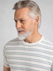 Weird Fish Grey Steve Textured Stripe T-Shirt - Image 3 of 6