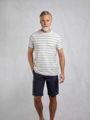Weird Fish Grey Steve Textured Stripe T-Shirt - Image 4 of 6