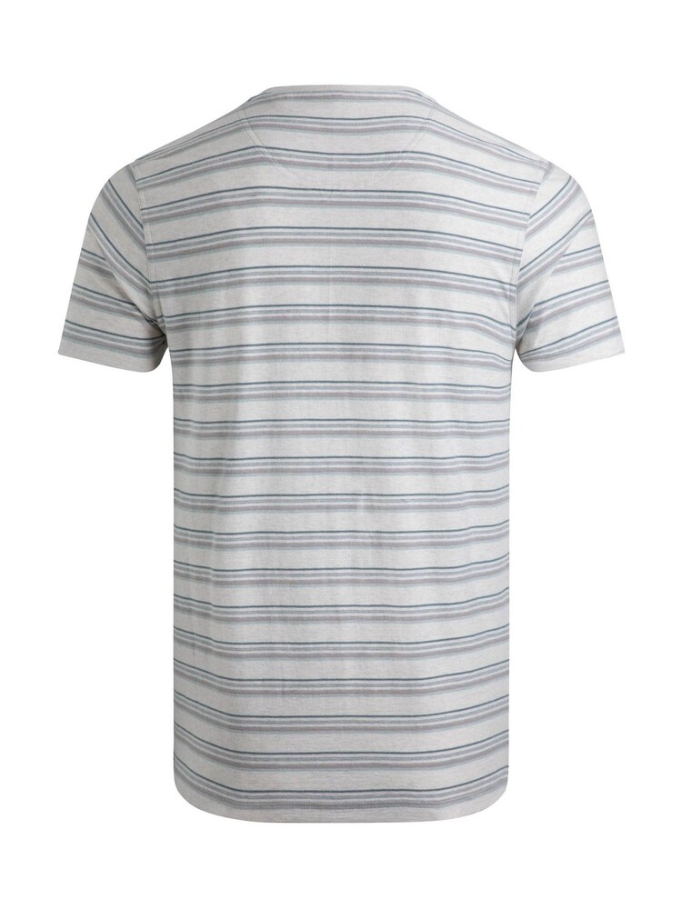 Weird Fish Grey Steve Textured Stripe T-Shirt - Image 6 of 6