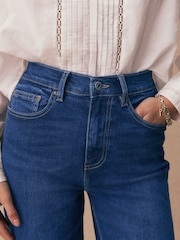 Dark Blue High Rise Stretch Wide Leg Jeans - Image 5 of 8