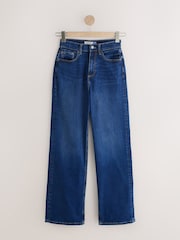 Dark Blue High Rise Stretch Wide Leg Jeans - Image 6 of 8