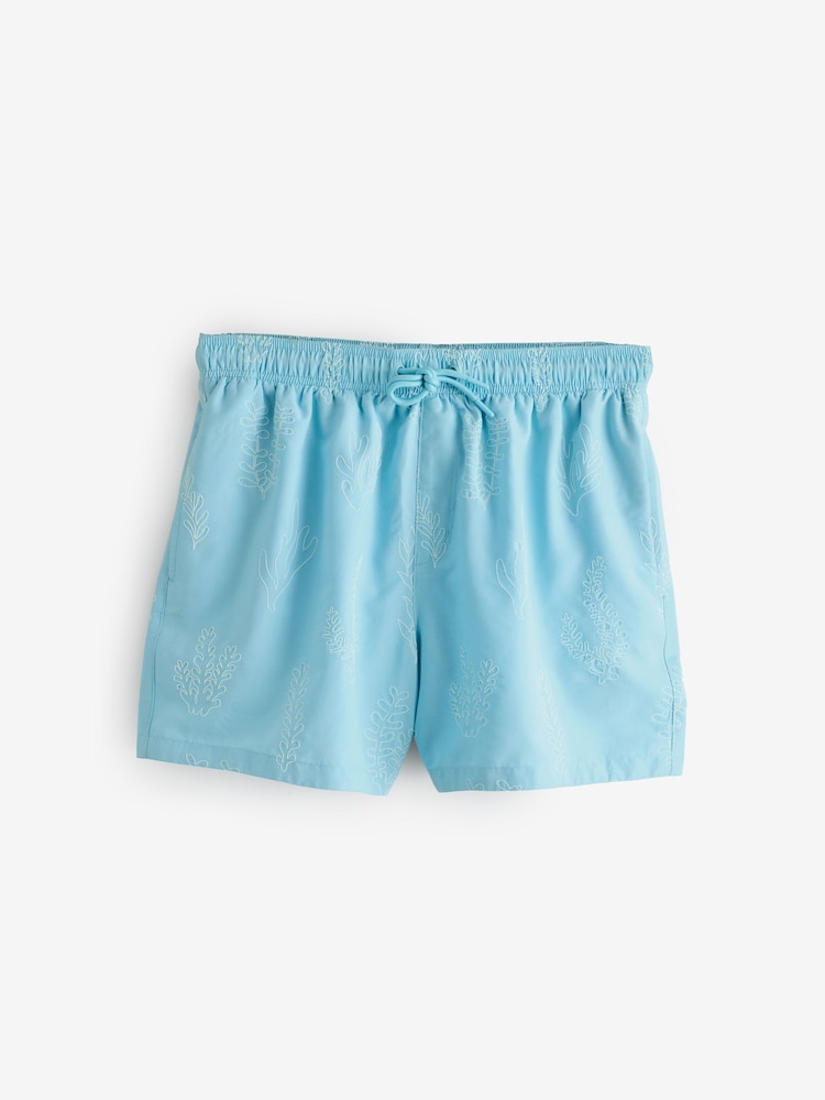 Light Blue Embroided Swim Shorts - Image 1 of 1