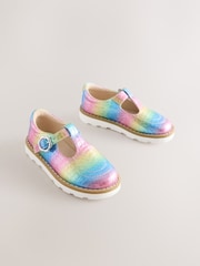 Multi Rainbow Shimmer Wide Fit (G) T-Bar Shoes - Image 1 of 6