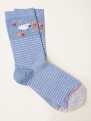 FatFace Blue Sheep Socks - Image 1 of 2