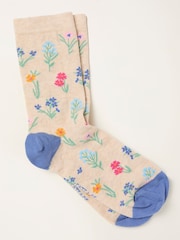 FatFace Oatmeal Floral Socks - Image 1 of 2