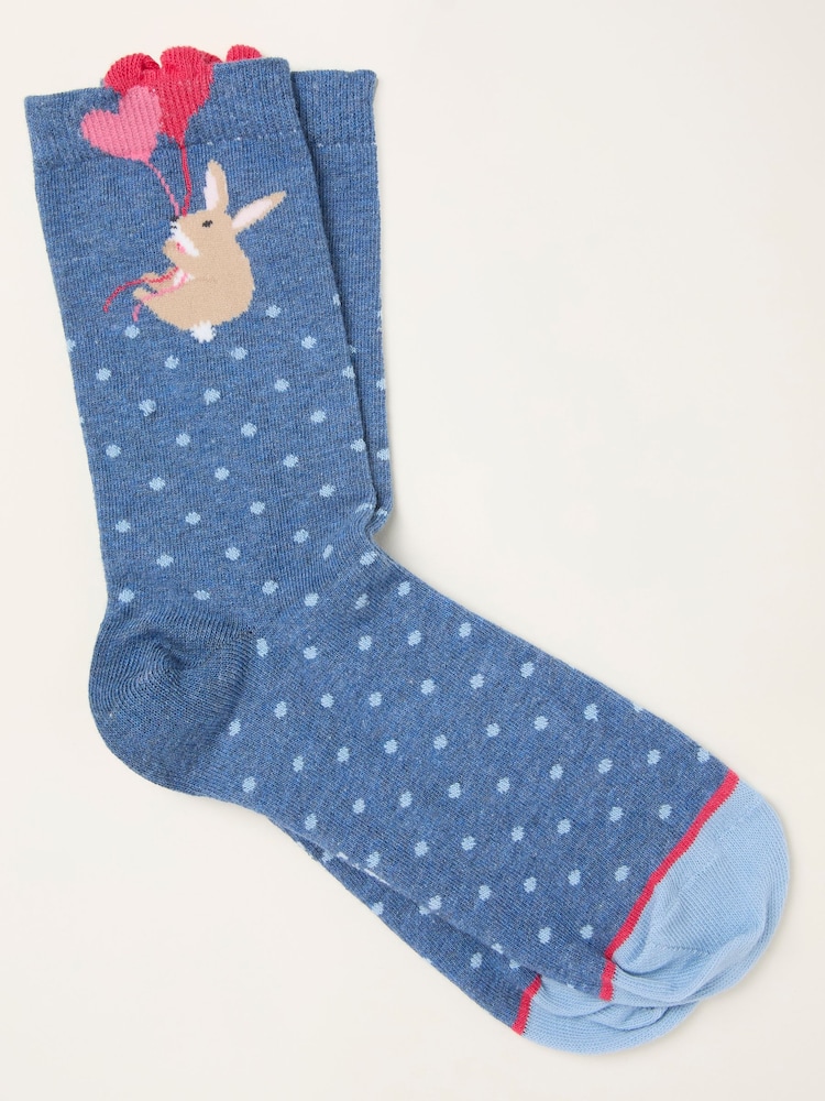 FatFace Navy Bunny Socks - Image 1 of 2 FatFace Navy Bunny Socks - Image 1 of 2