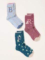 FatFace Multi Colour Alphabet Socks - Image 2 of 2