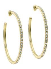 Ted Baker Gold Tone Large Claire Crystal Hoop Earrings - Image 1 of 6
