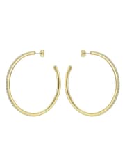 Ted Baker Gold Tone Large Claire Crystal Hoop Earrings - Image 2 of 6