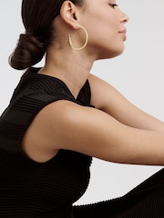 Ted Baker Gold Tone Large Claire Crystal Hoop Earrings - Image 5 of 6