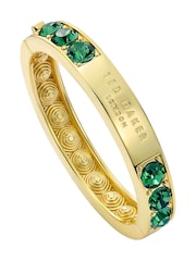 Ted Baker Gold Tone Tone Rosie: Crystal Rock Hinged Bangle Bracelet - Image 2 of 6