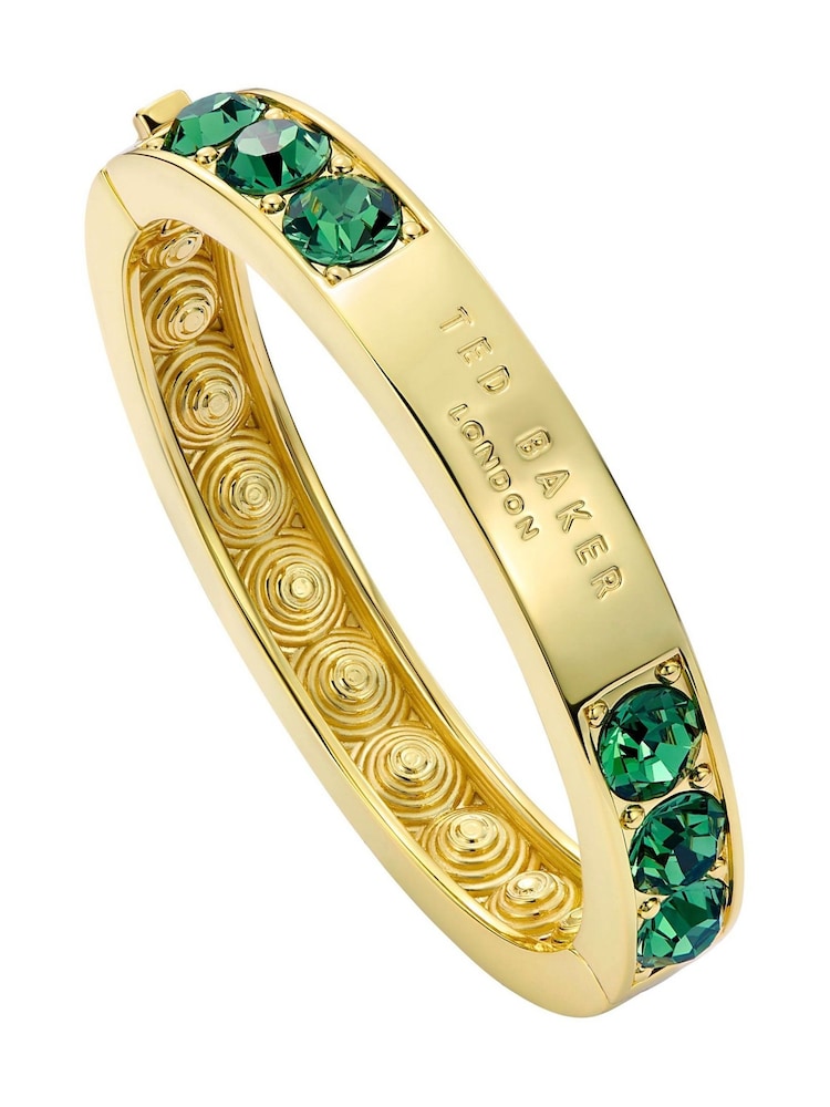 Ted Baker Gold Tone Tone Rosie: Crystal Rock Hinged Bangle Bracelet - Image 2 of 6
