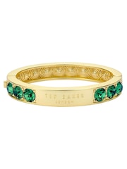 Ted Baker Gold Tone Tone Rosie: Crystal Rock Hinged Bangle Bracelet - Image 3 of 6