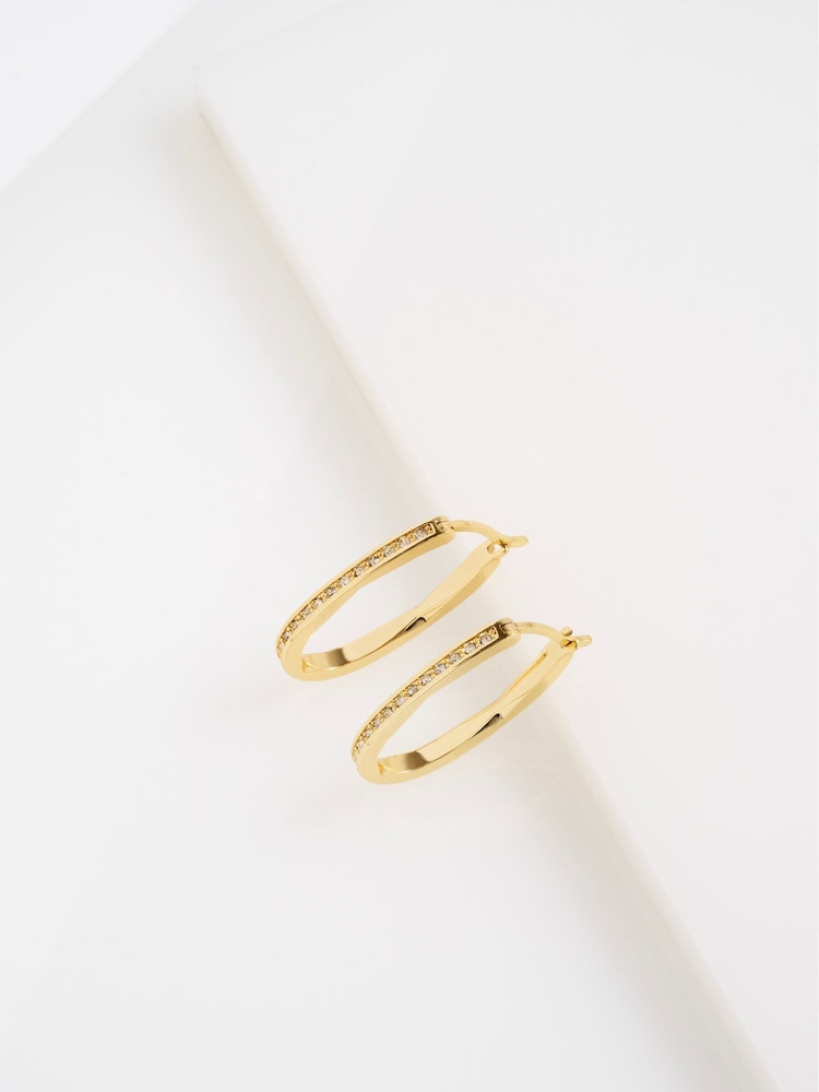 Ted Baker Gold Tone Shivanna: Crystal Shimmer Hoop Earrings - Image 1 of 5