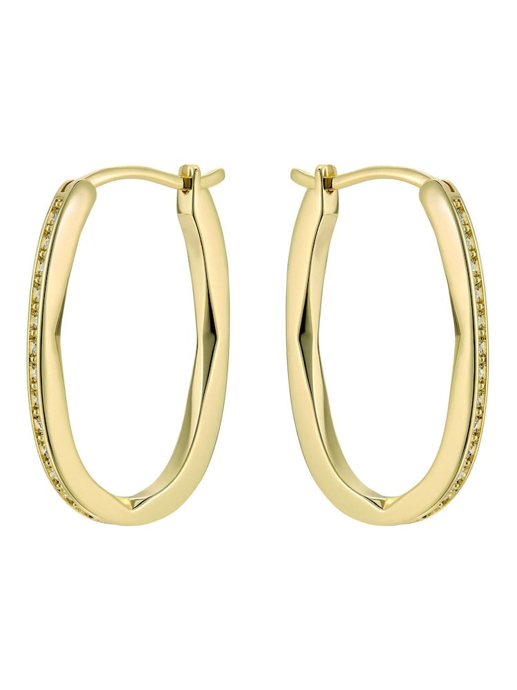 Ted Baker Gold Tone Shivanna: Crystal Shimmer Hoop Earrings - Image 2 of 5