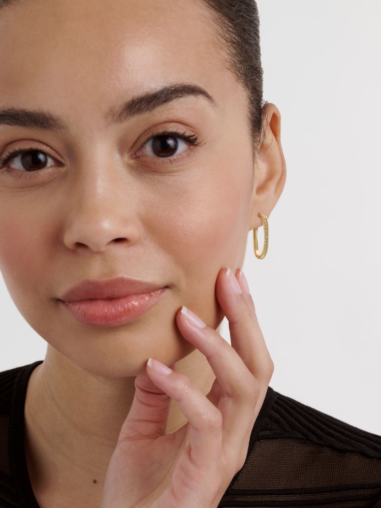 Ted Baker Gold Tone Shivanna: Crystal Shimmer Hoop Earrings - Image 5 of 5