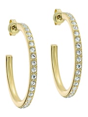 Ted Baker Gold Tone Clanci: Medium Crystal Hoop Earrings - Image 2 of 6