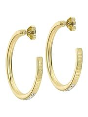 Ted Baker Gold Tone Clanci: Medium Crystal Hoop Earrings - Image 4 of 6