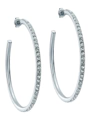 Ted Baker Silver Tone Large Claire Crystal Hoop Earrings - Image 1 of 4