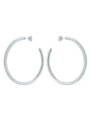 Ted Baker Silver Tone Large Claire Crystal Hoop Earrings - Image 2 of 4