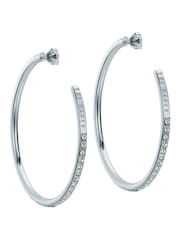 Ted Baker Silver Tone Large Claire Crystal Hoop Earrings - Image 3 of 4