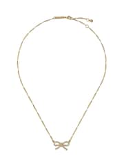 Ted Baker Gold Tone Ribah Crystal Ribbon Bow Pendant Necklace - Image 1 of 4
