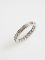 Ted Baker Silver Tone Rosie: Crystal Rock Hinged Bangle Bracelet - Image 1 of 6