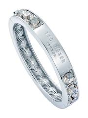Ted Baker Silver Tone Rosie: Crystal Rock Hinged Bangle Bracelet - Image 2 of 6