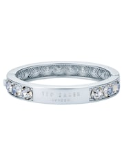 Ted Baker Silver Tone Rosie: Crystal Rock Hinged Bangle Bracelet - Image 3 of 6
