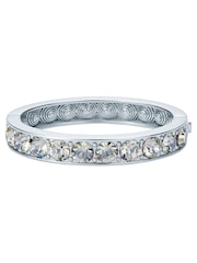 Ted Baker Silver Tone Rosie: Crystal Rock Hinged Bangle Bracelet - Image 4 of 6