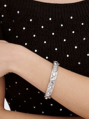 Ted Baker Silver Tone Rosie: Crystal Rock Hinged Bangle Bracelet - Image 6 of 6