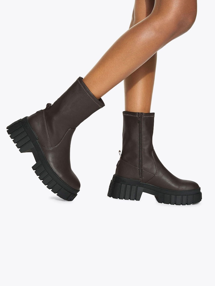 KG Kurt Geiger Tegan Sock Brown Boots - Image 1 of 5 KG Kurt Geiger Tegan Sock Brown Boots - Image 1 of 5