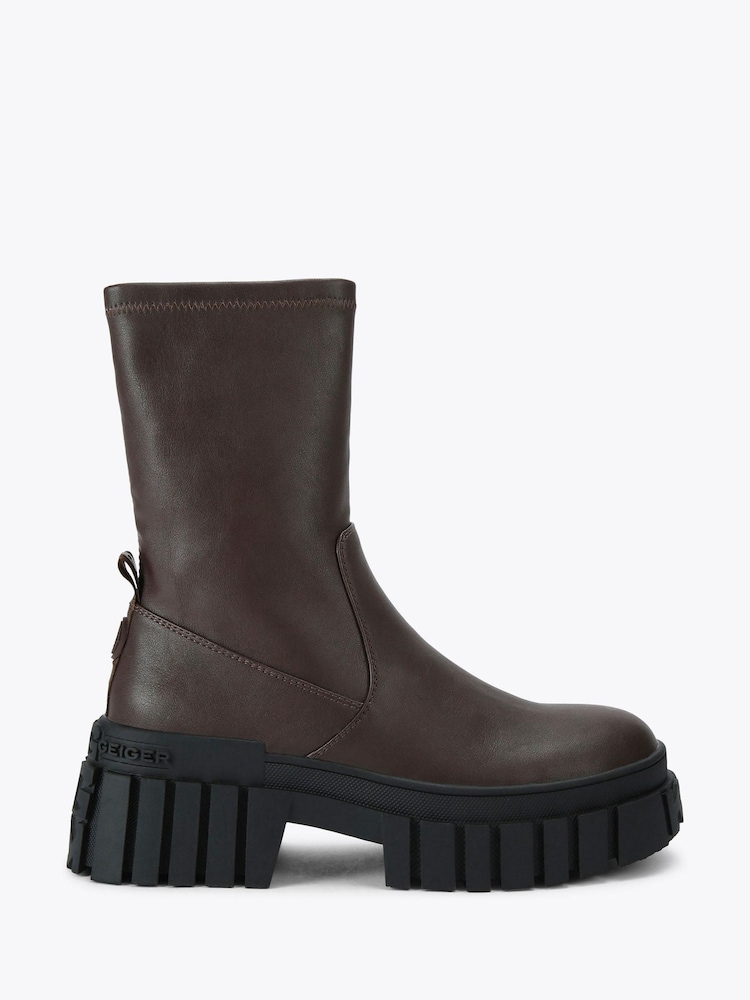 KG Kurt Geiger Tegan Sock Brown Boots - Image 2 of 5 KG Kurt Geiger Tegan Sock Brown Boots - Image 2 of 5