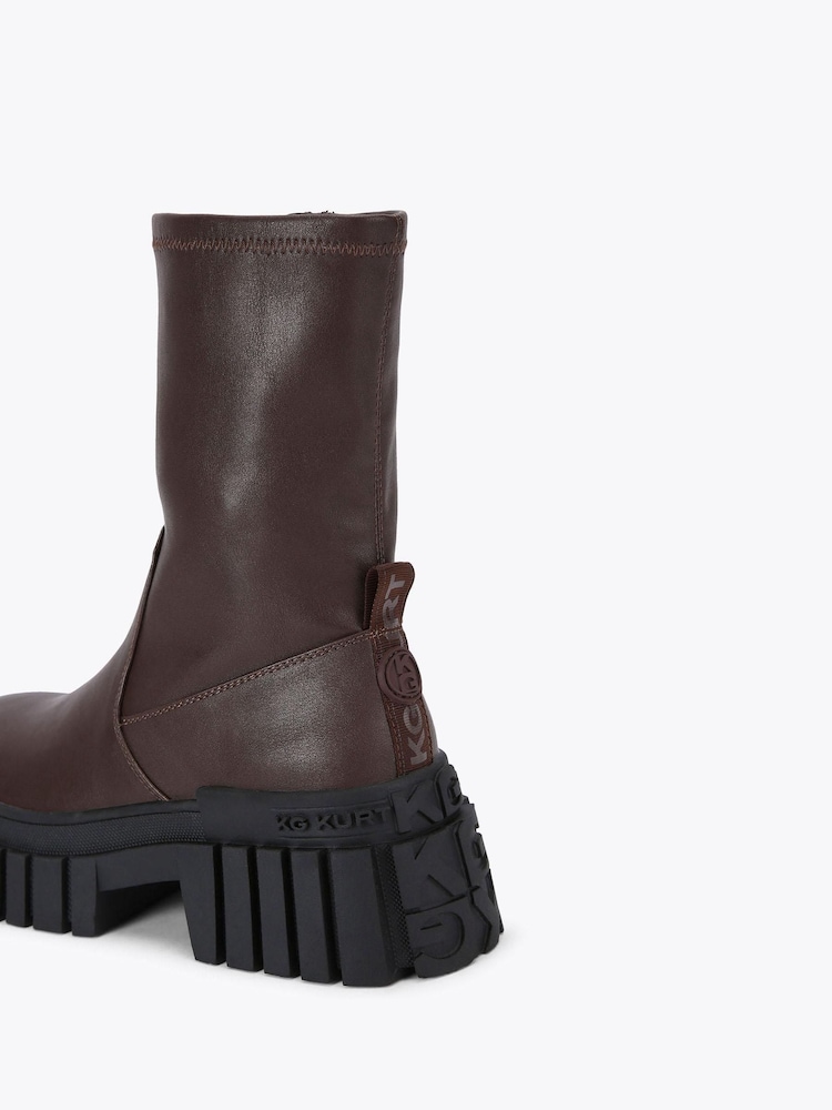 KG Kurt Geiger Tegan Sock Brown Boots - Image 5 of 5