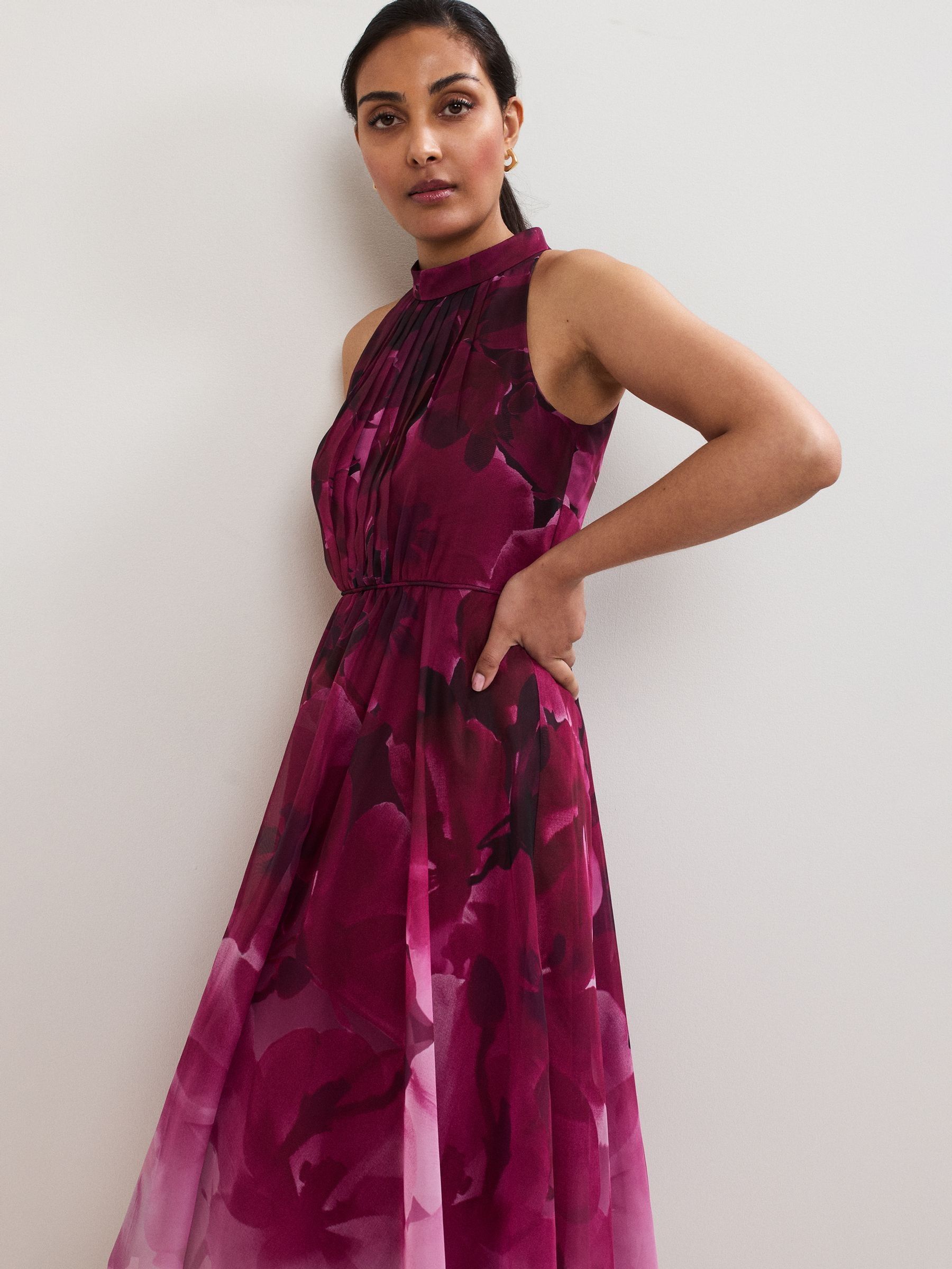 Buy Phase Eight Purple Petite Bethany Floral Print Dress