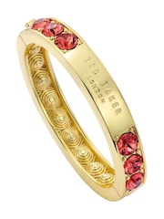 Ted Baker Rose Gold Tone Rosie: Crystal Rock Hinged Bangle Bracelet - Image 2 of 6