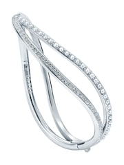 Ted Baker Silver Wavie Jewelled Wave Hinged Bangle Bracelet - Image 1 of 3
