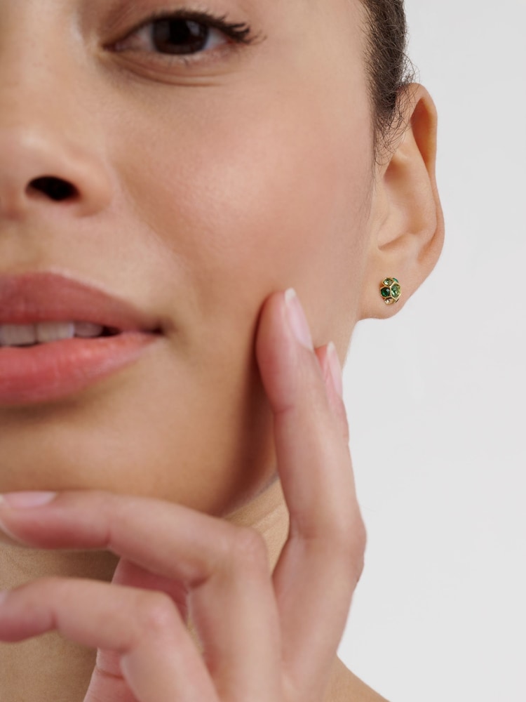 Ted Baker Gold Gemme: Crystal Gem Cluster Stud Earrings - Image 4 of 4
