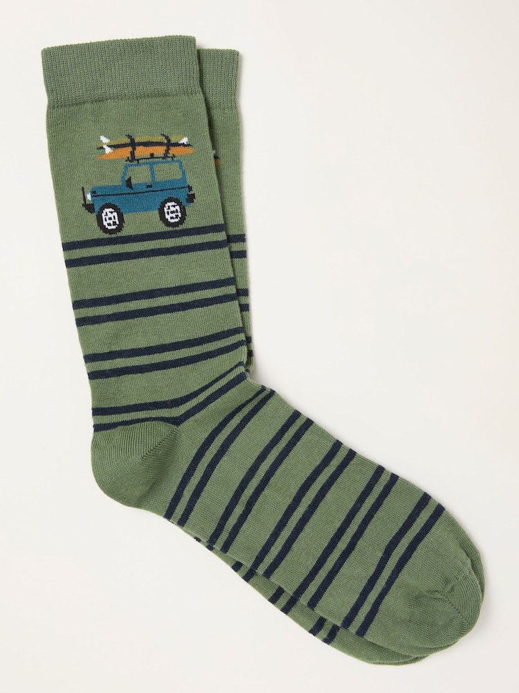 FatFace Teal Blue Off Roader Socks - Image 1 of 2 FatFace Teal Blue Off Roader Socks - Image 1 of 2