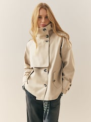 Nothing Ordinary Stone Pure Cotton Mini Trench Jacket - Image 1 of 9